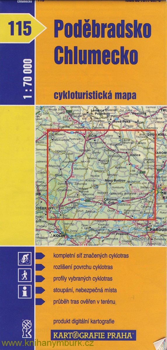 Poděbradsko Chlumecko cykloturistická mapa